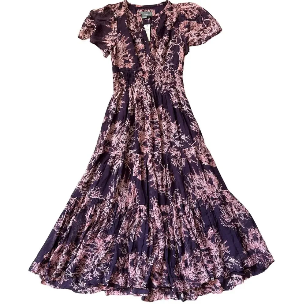 Anthropologie Somerset Maxi‎ Dress Chiffon Edition Pockets Size XS - Picture 7 of 14